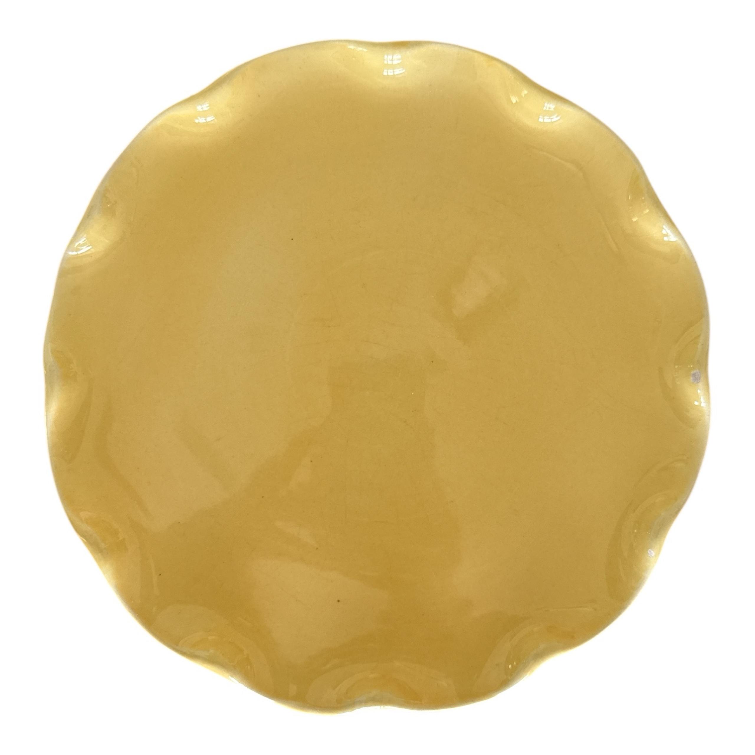 Williams Sonoma Plate Dessert Salad Appetizer Pastel Yellow Scalloped Edge7.5”