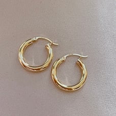 Real 14k yellow gold Hoop Earrings