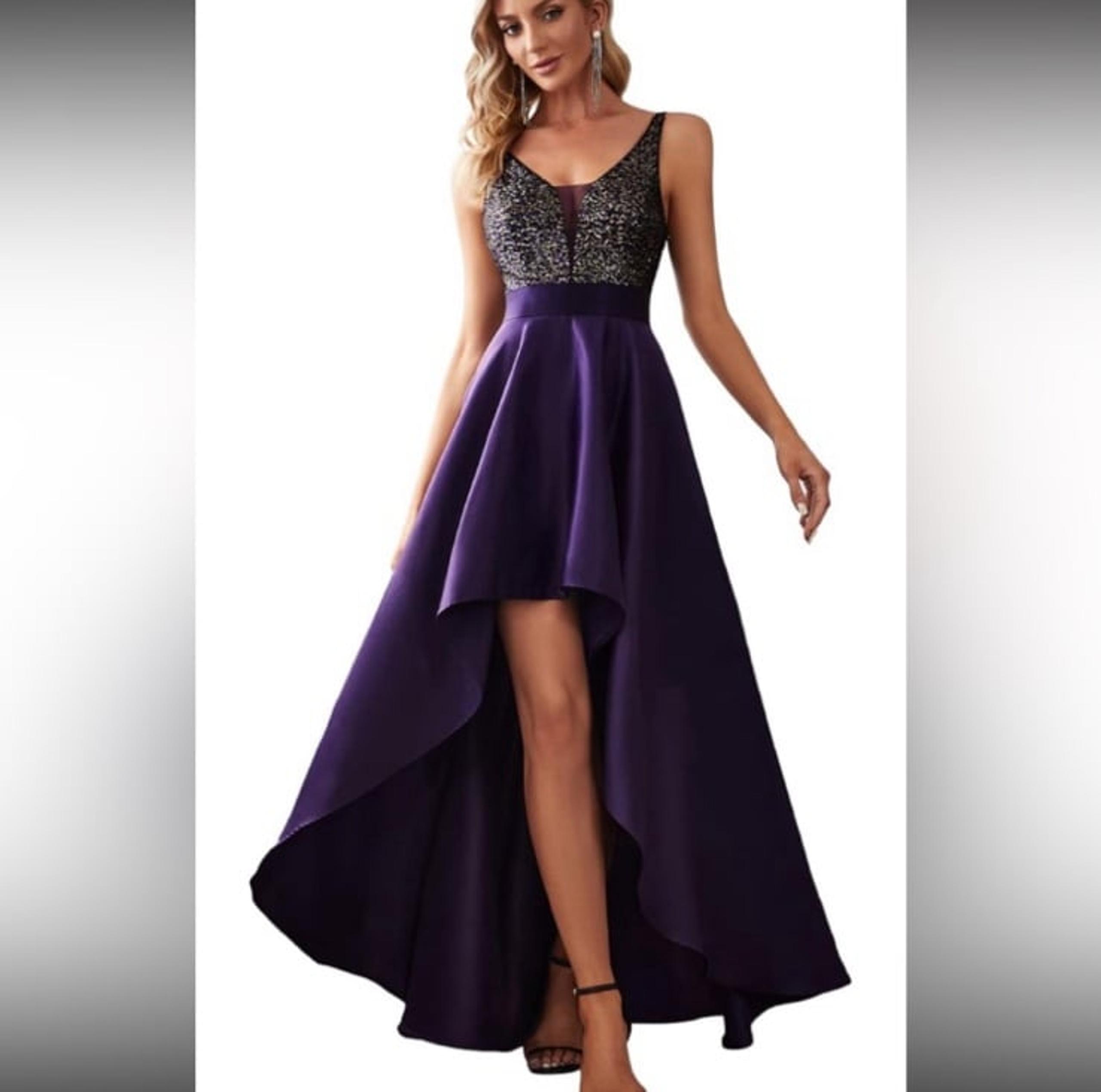 Ever-Pretty Women's Glitter V-Neck A-line High-Low Satin Formal Dress NWT 22/3XL