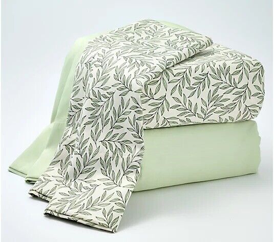Home Reflections 2-Pack Cotton Sateen Sheet Set - Sage (split King) H467659
