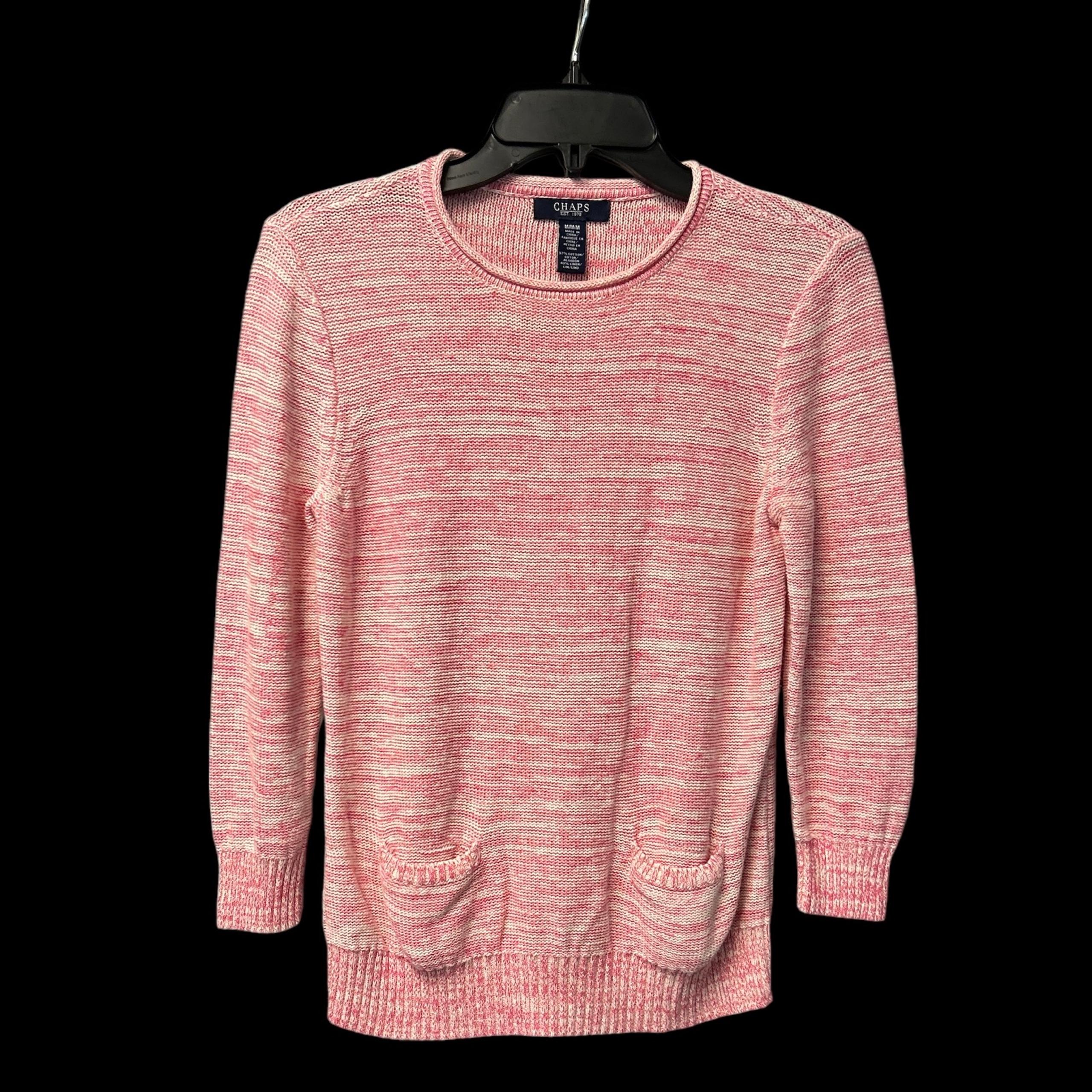 Chaps Women’s 3/4 Sleeve Cotton-Linen-Blend Pullover Sweater Size Medium