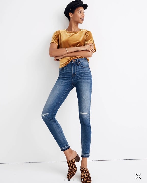 Madewell 9” High Rise Skinny Jeans in York Wash: Rip and Repair Edition NWT