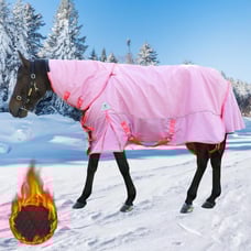 Horse Turnout Blanket, Thick Waterproof Horse Sheet with Removable Neck Cover