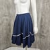 Vintage 70s MALCO Modes S Blue Polka Dot Circle Skirt Square Dance Western