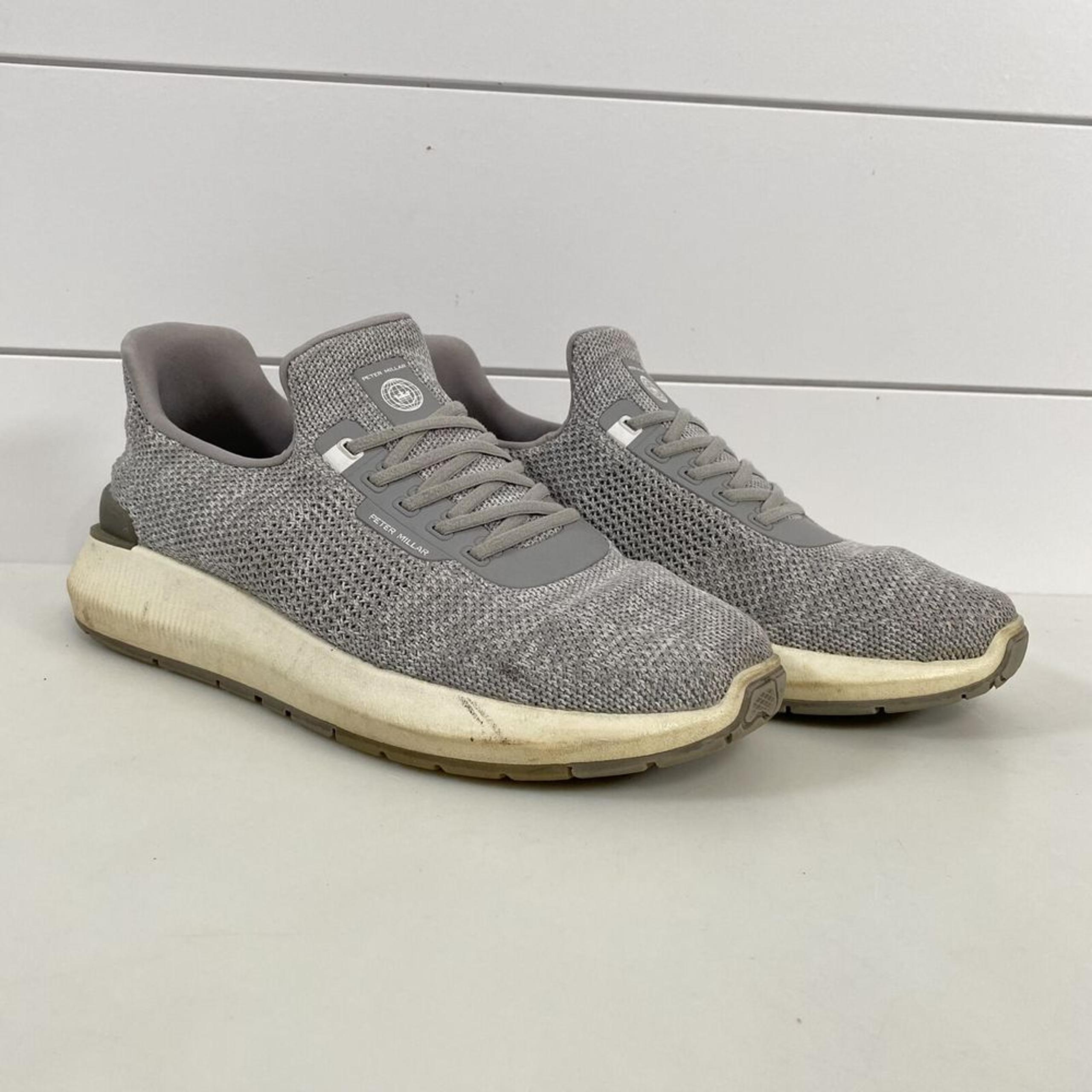 Peter Millar Mens Hyperlight Apollo Slip On Sneakers Shoes sz 8 Gray Knit