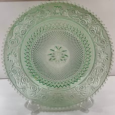 VNTG 1980s Tiara Sandwich Light Green~Chantilly Green~12”W Torte Plate Platter