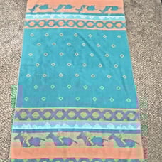 RARE VTG Royal Terry Int’l Bath Beach Pool Towel Polo Jockey Horse Aztec 37x63