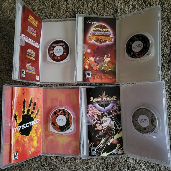 4 PSP Bundle Aedis Eclipse, Infected, Namco Museum, Neopet