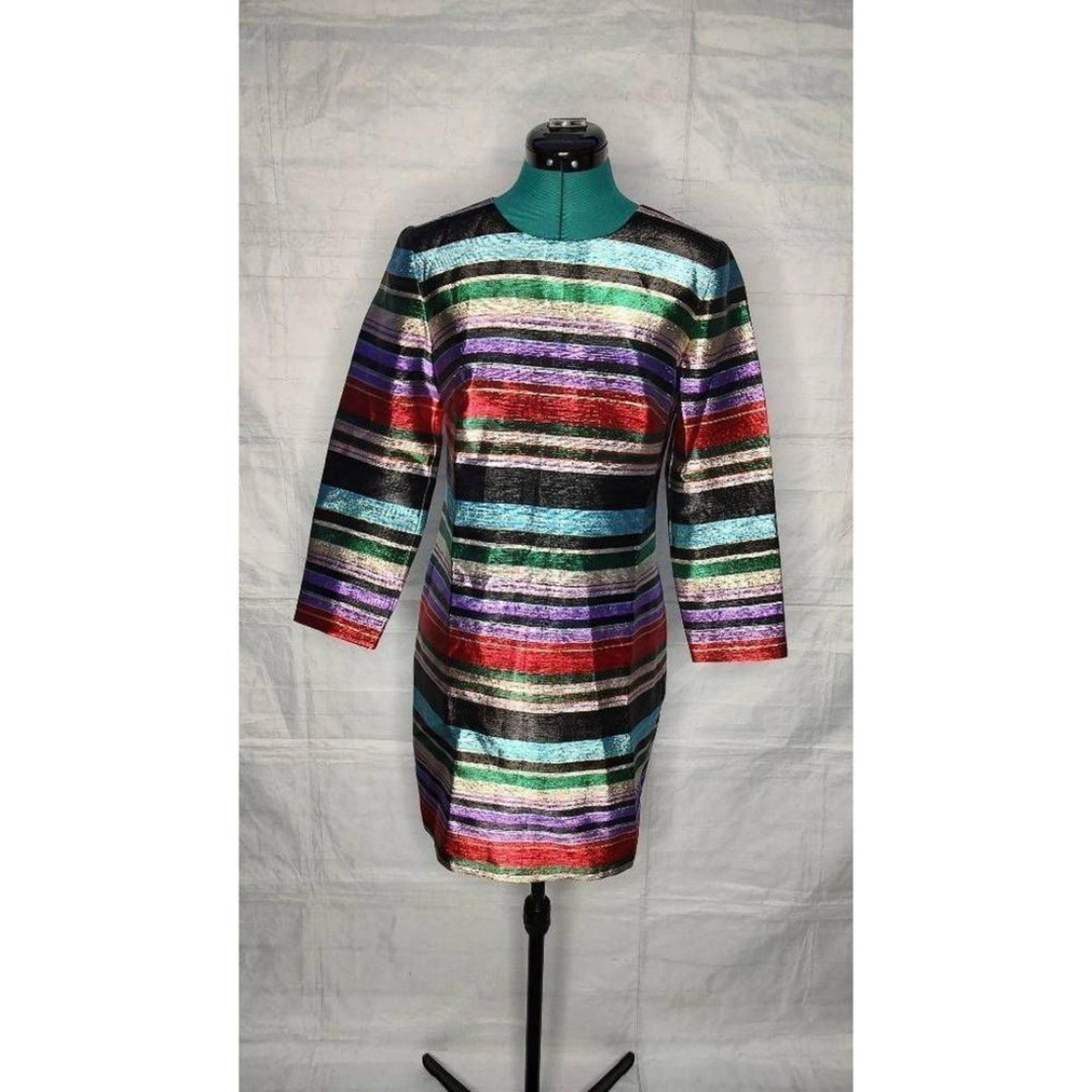 *Trina Turk Women's Occasion Sheath Dress Multicolor Striped Knee Length USA 2