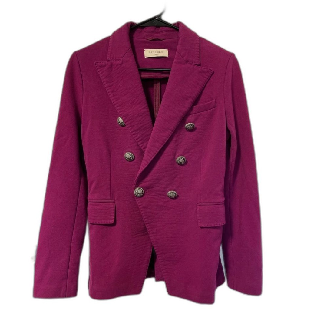 Circolo 1901 Magenta pink Cotton Blend double breasted blazer jacket 6