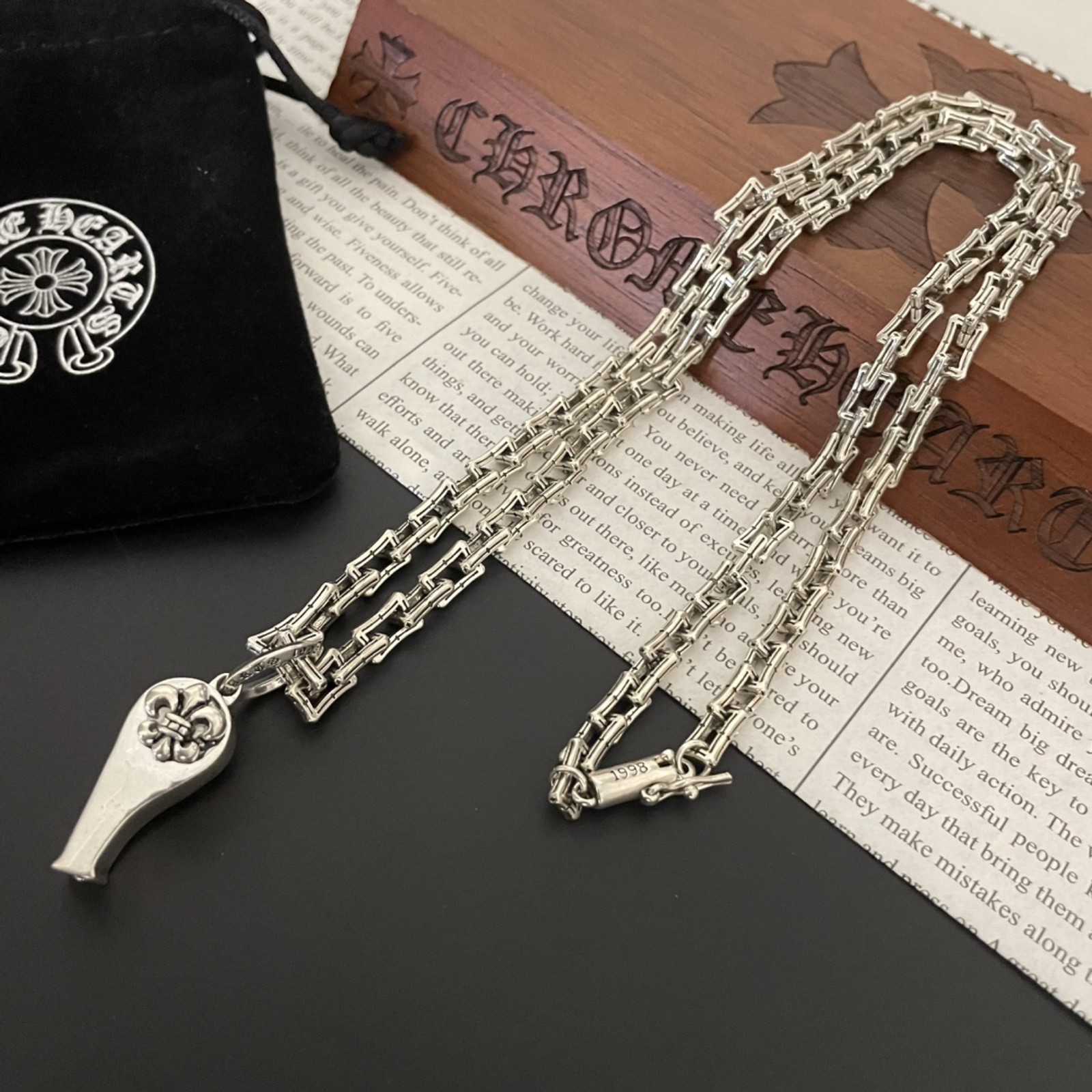 Vintage fashion whistle necklace