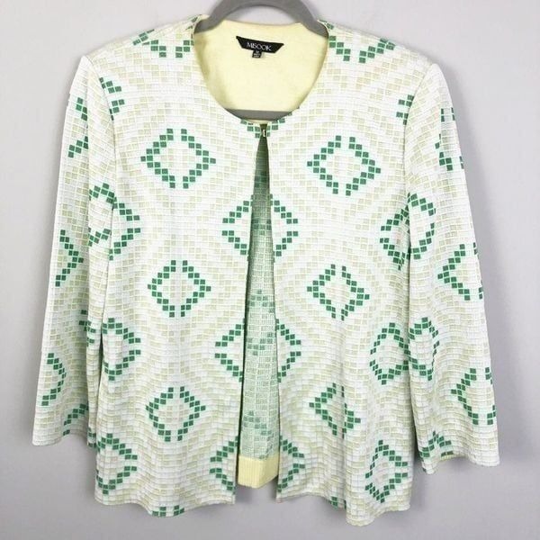 Misook Geometric Knit Jacket
