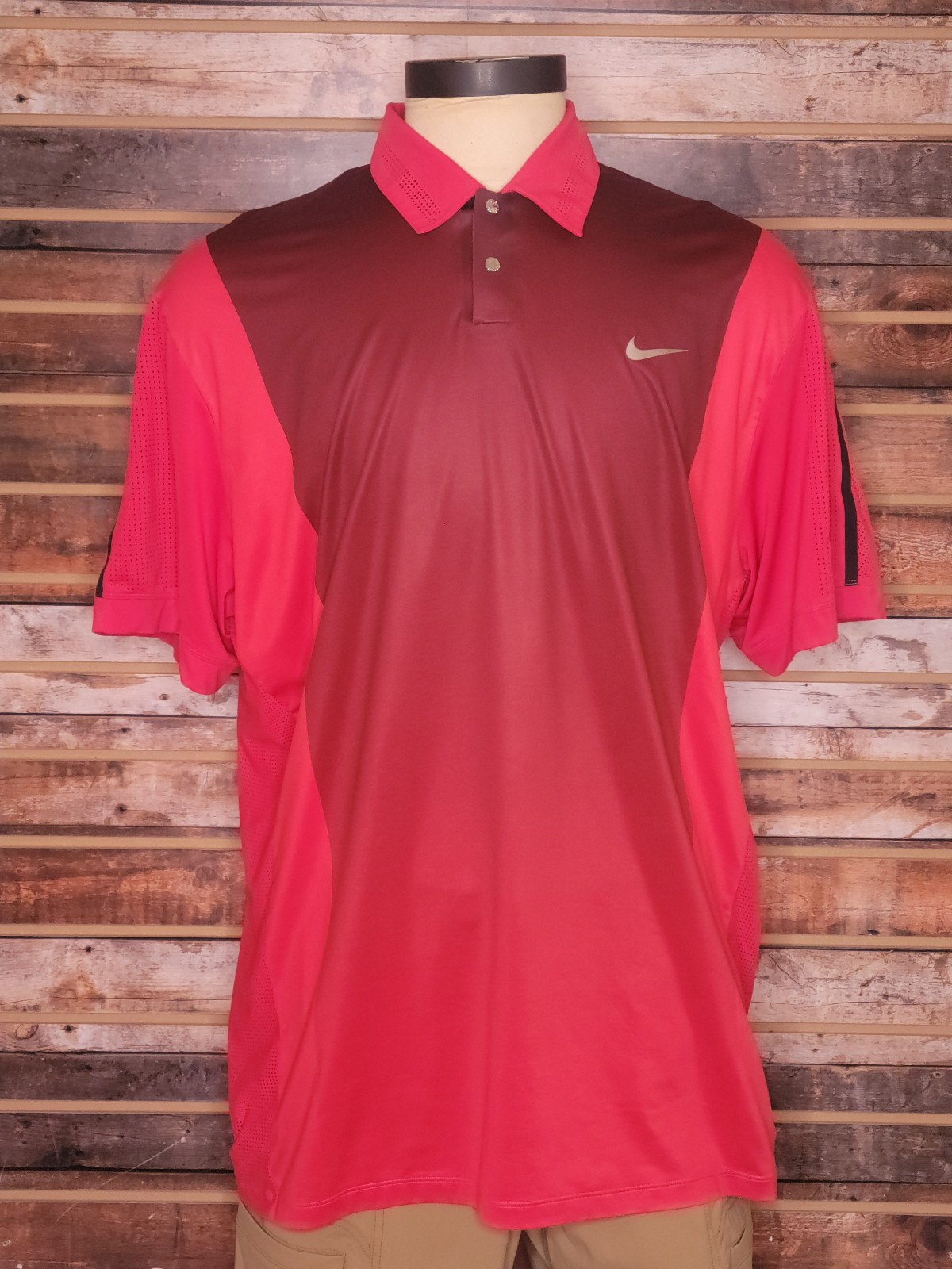 Vintage Y2K Nike Golf TW Tiger Woods Perforated Panel Polo Shirt XL