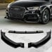 For 2017-2020 Audi A3 S3 Sport Painted Black Front Bumper Body Kit Spoiler Lip