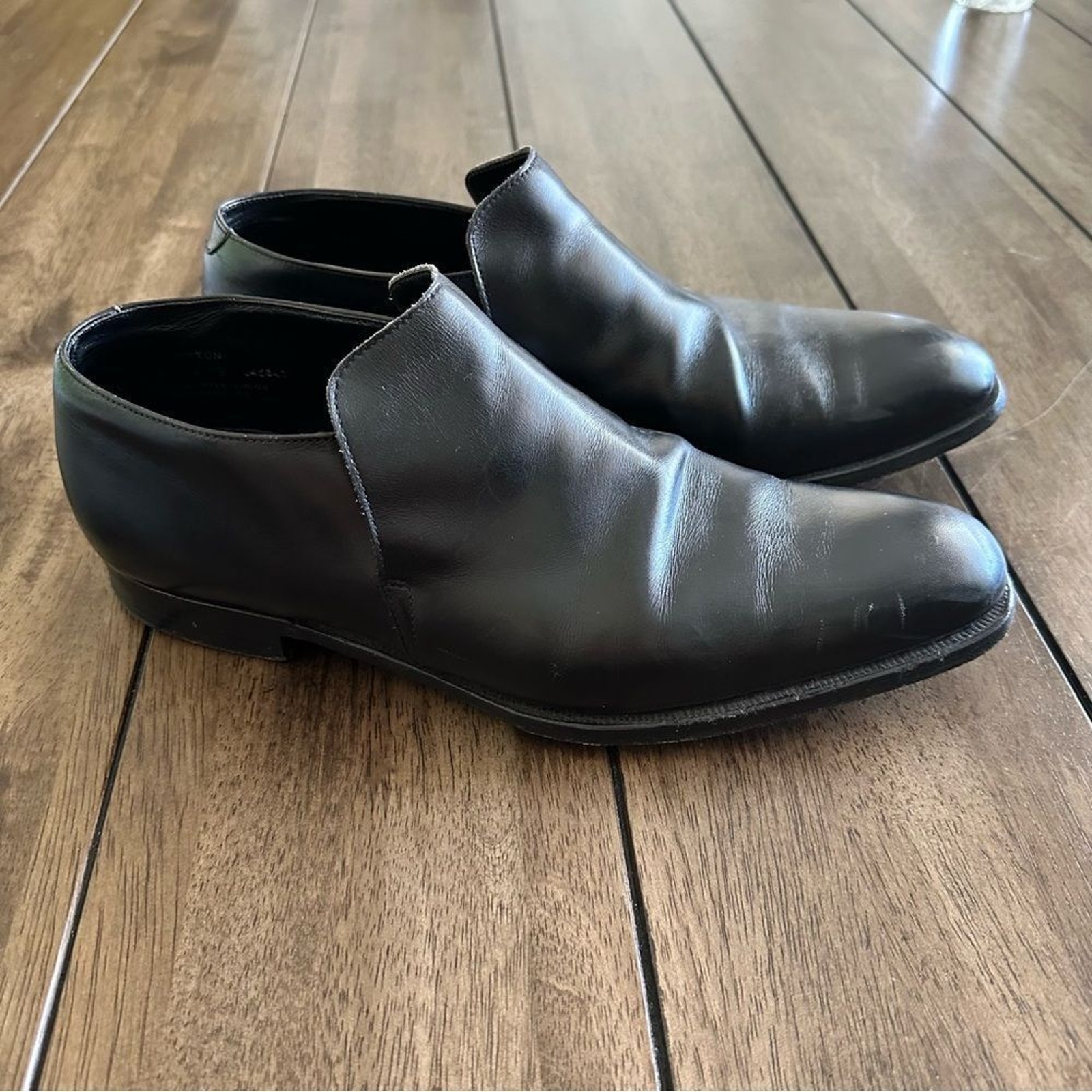 Crockett and Jones Northhampton Kempton Black Leather Slip On Dress Shoes sz 9