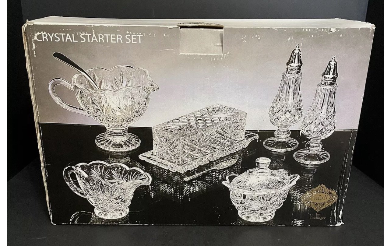 Vintage 24% lead crystal 10 piece Shannon crystal starter set