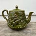 VTG 60s MAJOLICA GREEN TAM O SHANTER WITCH AND TAVERN PORCELAIN TEAPOT