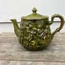 VTG 60s MAJOLICA GREEN TAM O SHANTER WITCH AND TAVERN PORCELAIN TEAPOT