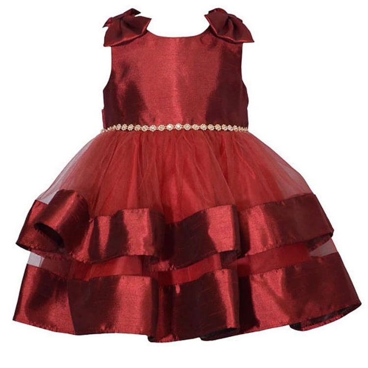 Bonnie Jean Baby Girls Holiday Formal Dress Burgundy Size 24 Months NWT NEW