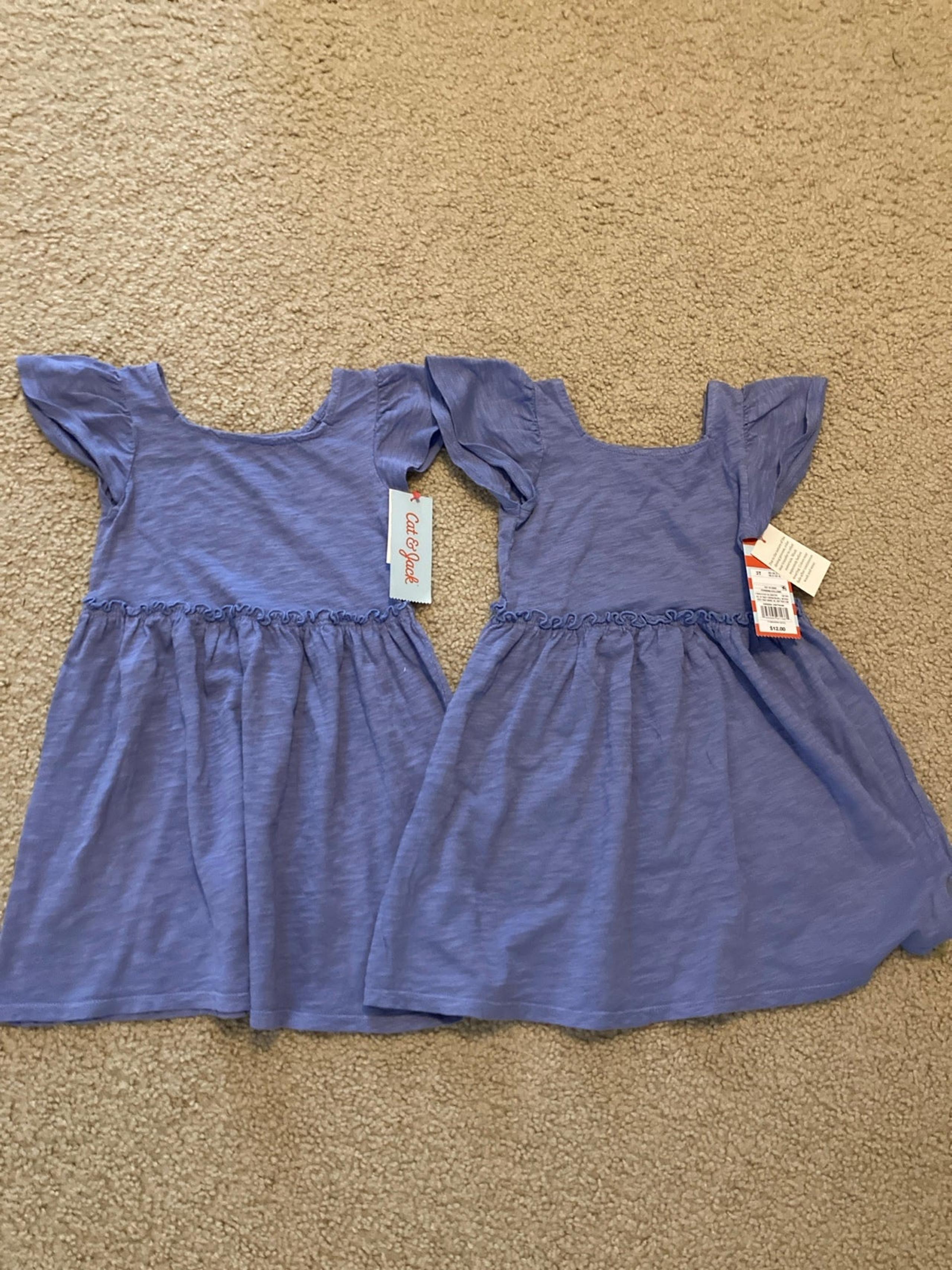 Twins NWT dusty blue cotton dress (3t)