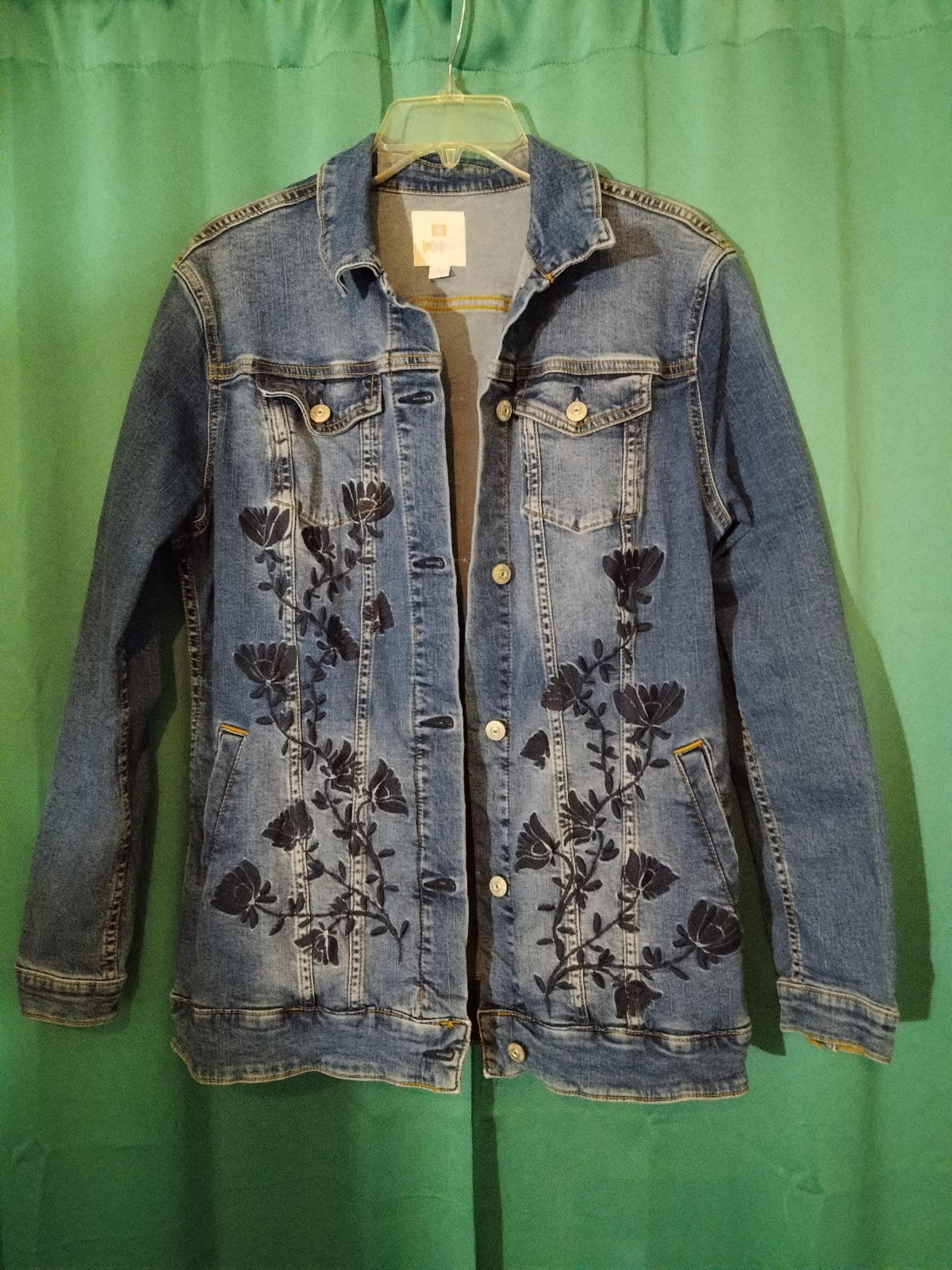 LulaRoe Embroidered Jean Jacket