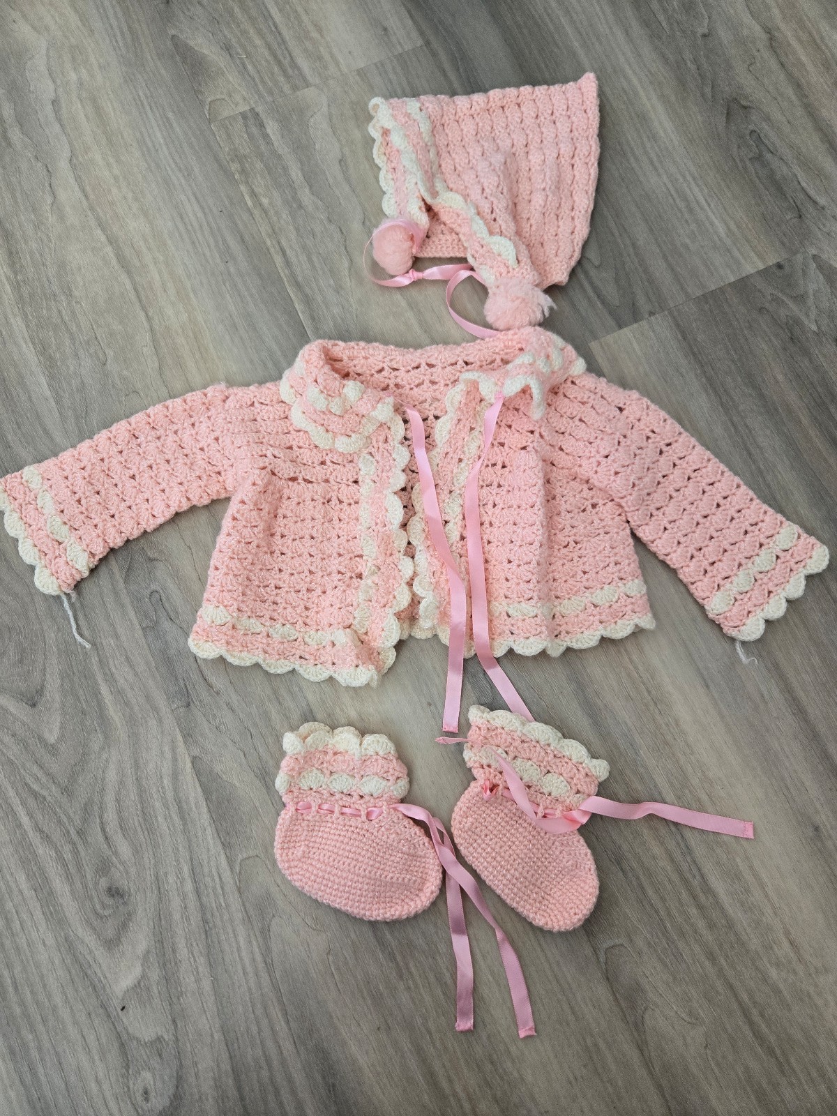 Handmade sweater, bonnet, socks for baby