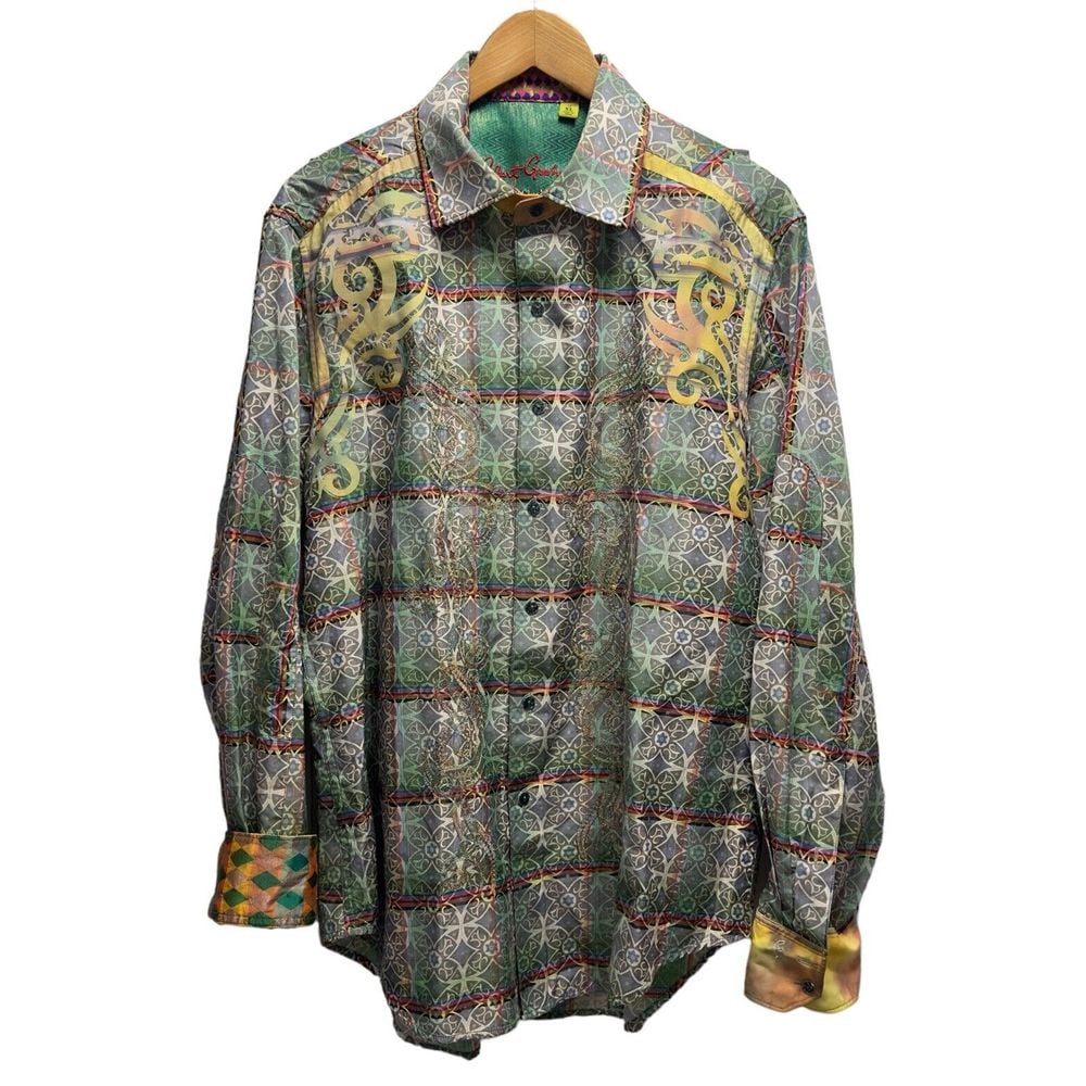 Robert Graham Limited Edition Mens Sz XL Classic Fit Geometric Embroidered Shirt