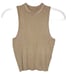 TOPSHOP Metallic Cropped Mock Neck Tank Sweater Pullover Wool Blend Gold Size 8