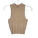 TOPSHOP Metallic Cropped Mock Neck Tank Sweater Pullover Wool Blend Gold Size 8
