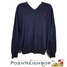 Ralph Lauren Men’s Navy V-Neck Sweater