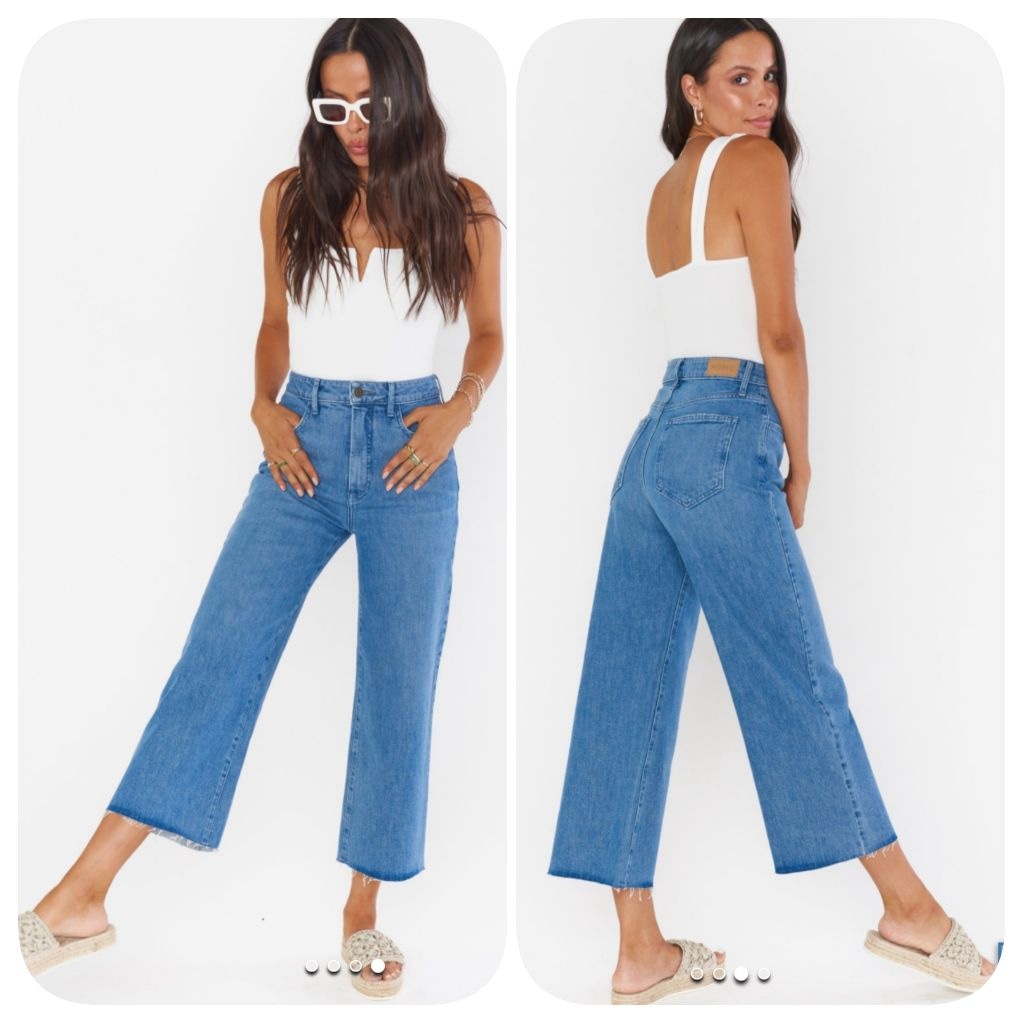 Show Me Your Mumu Cleveland Wide Leg Cropped Jeans Sz 32