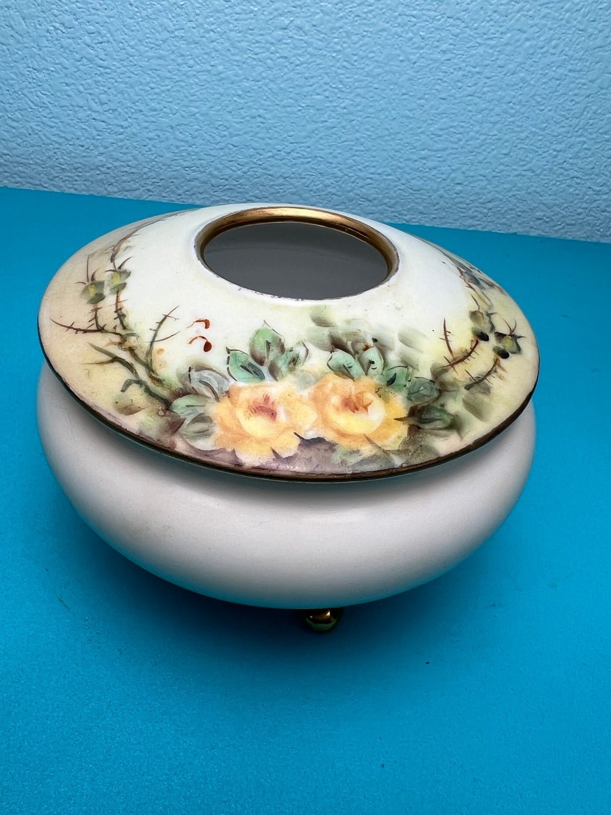 VTG Moritz Zdekauer Porcelain Footed Hair Receiver