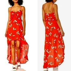 Jack by BB Dakota Let it Grow Hi Low dress sz 4 in Fiesta Red