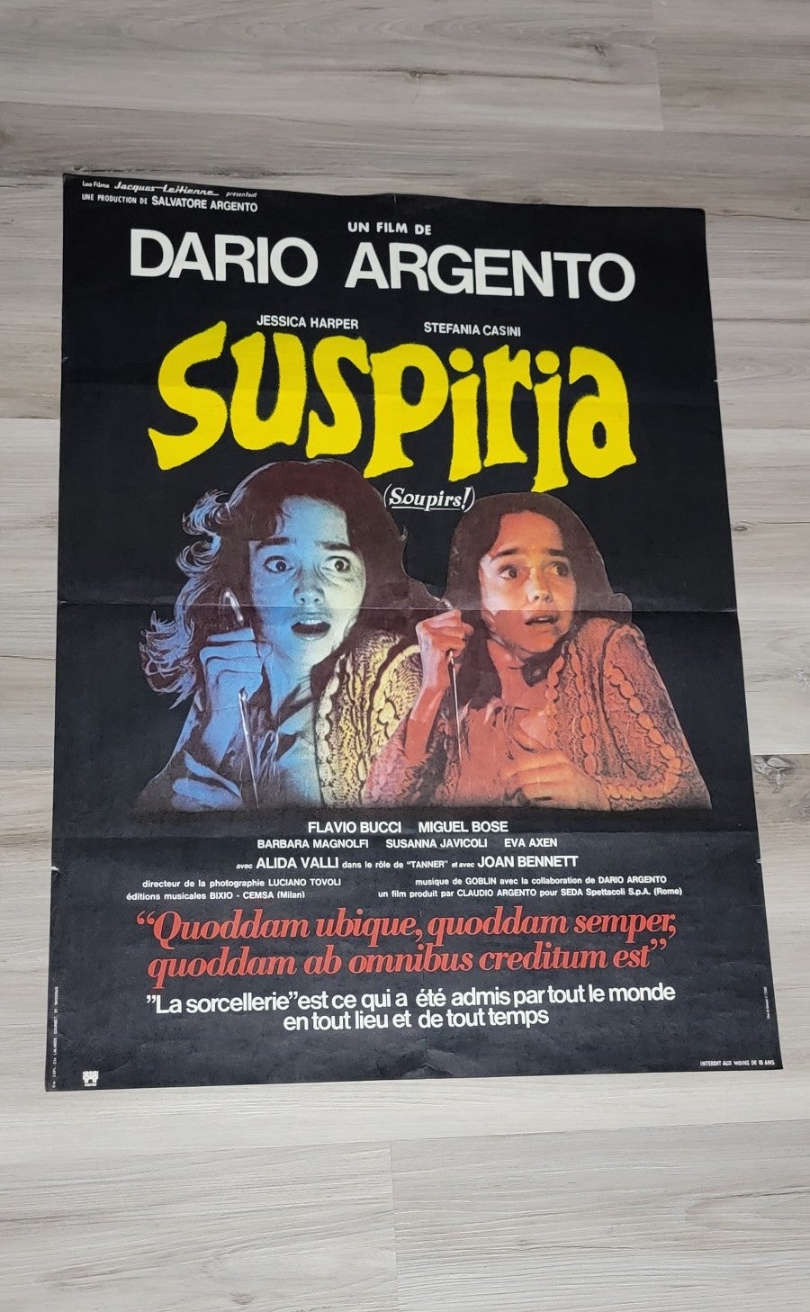 Vintage Suspiria horror movie poster french version