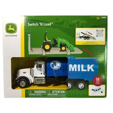 John Deere Tractor Peterbilt Semi Milk Hauler 18 PIECE Farm Animals 1/32 Replica
