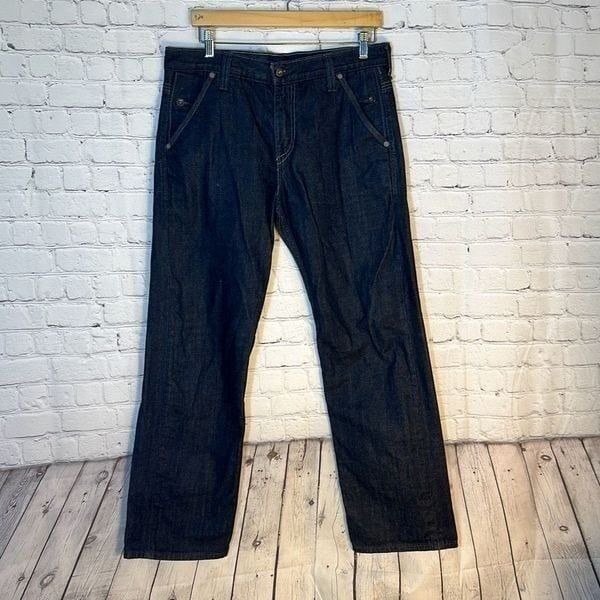 Levi’s 569 Loose Straight Dark Wash Mens Jeans size W32 x L32 Zippered Pocket