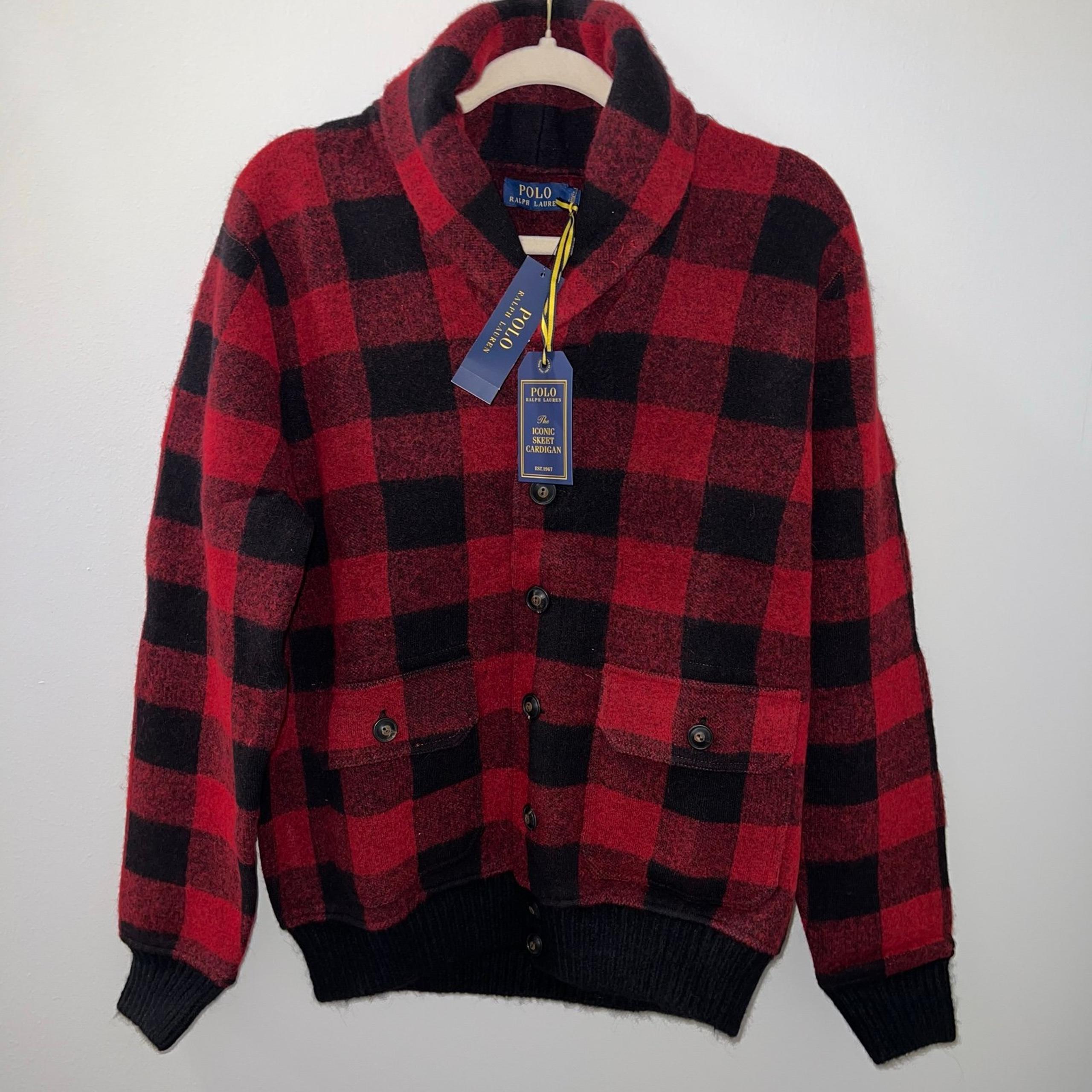 $495 NWT POLO RALPH LAUREN Iconic Skeet Cardigan Sweater Jacket Men Buffalo Sz S