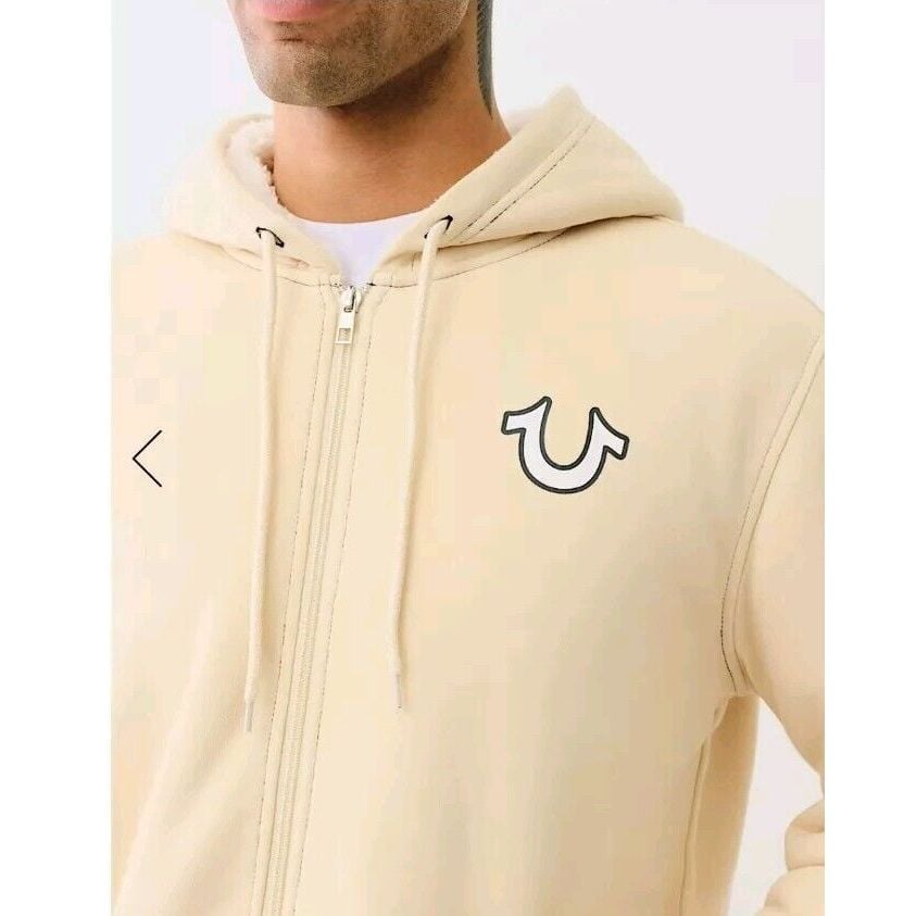 True Religion(biege) Buddha sherpa Fullzip hoodie men Sz L New With tags