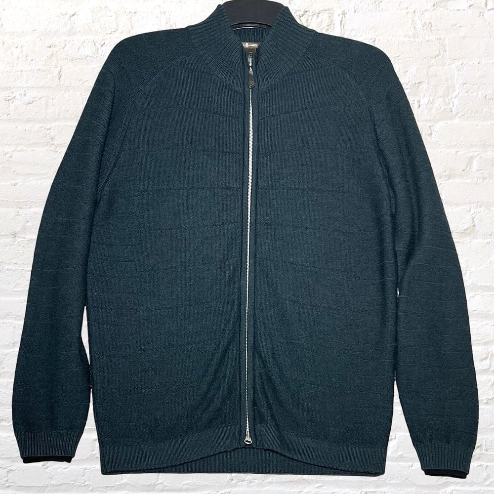 Nike Golf Tiger Woods TW Sweater Full Zip Wool Green Dark Teal Men Size M