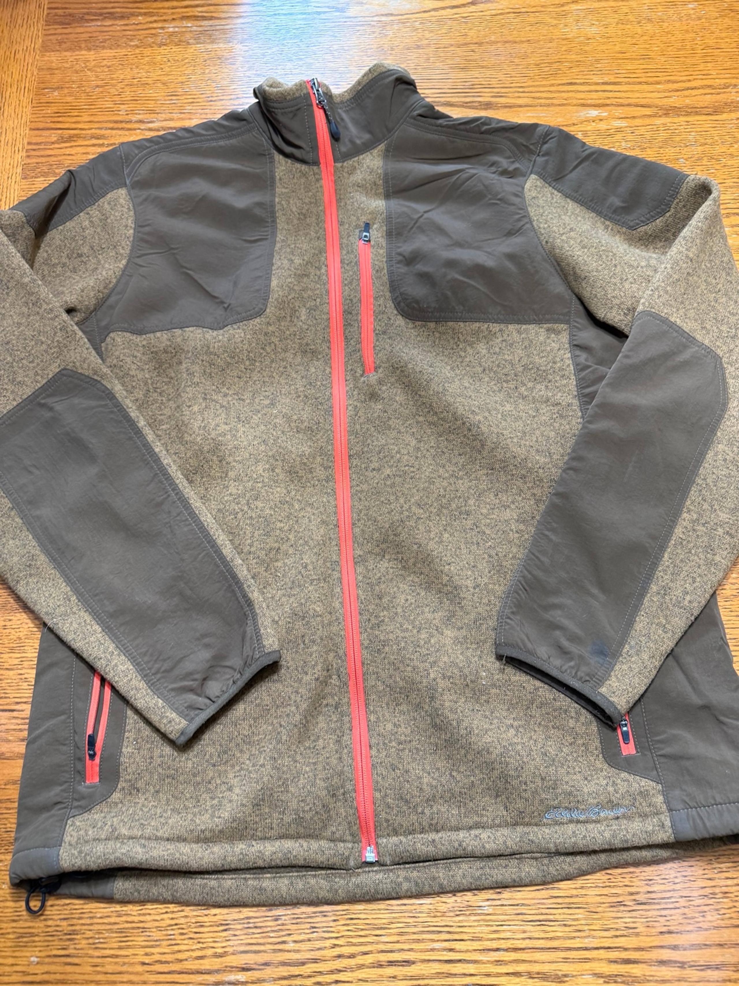 Eddie Bauer Fleece Jacket Men’s LT Full Zip Long Sleeve Polyester