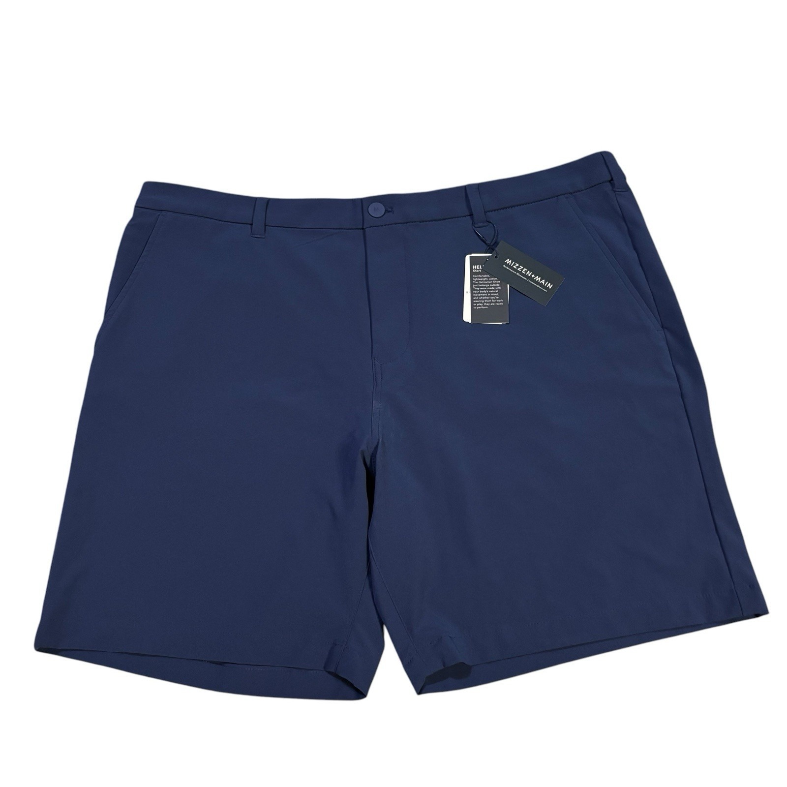 Missen + Main Helmsman Shorts Navy Blue Mens Size 40 Golf Smart Casual NWT