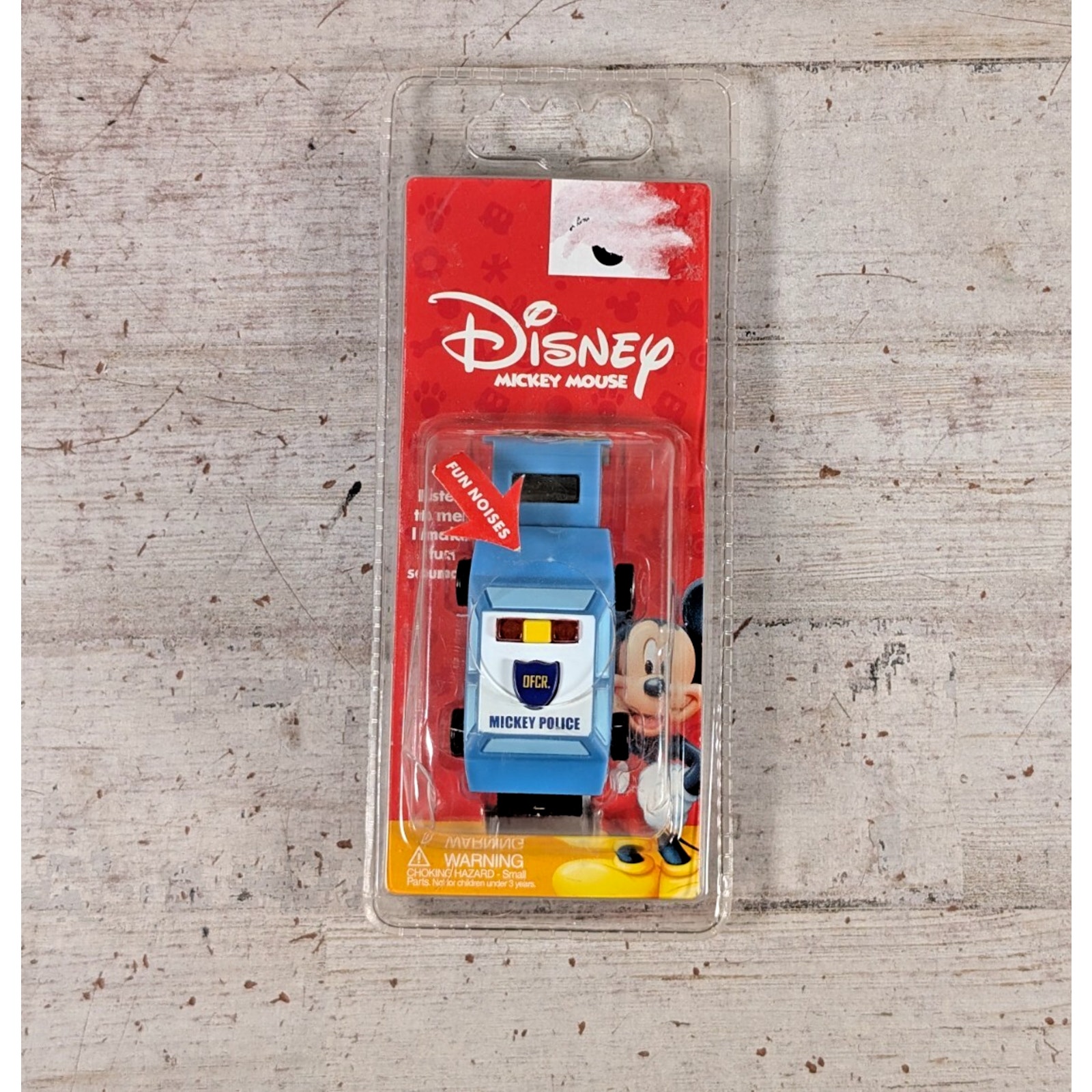 Vtg NOS Disney Mickey Mouse Police Car Digital Watch w Sound *Dry Battery READ*