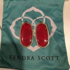 Kendra Scott Clear Bright Red Earrings