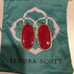 Kendra Scott Clear Bright Red Earrings