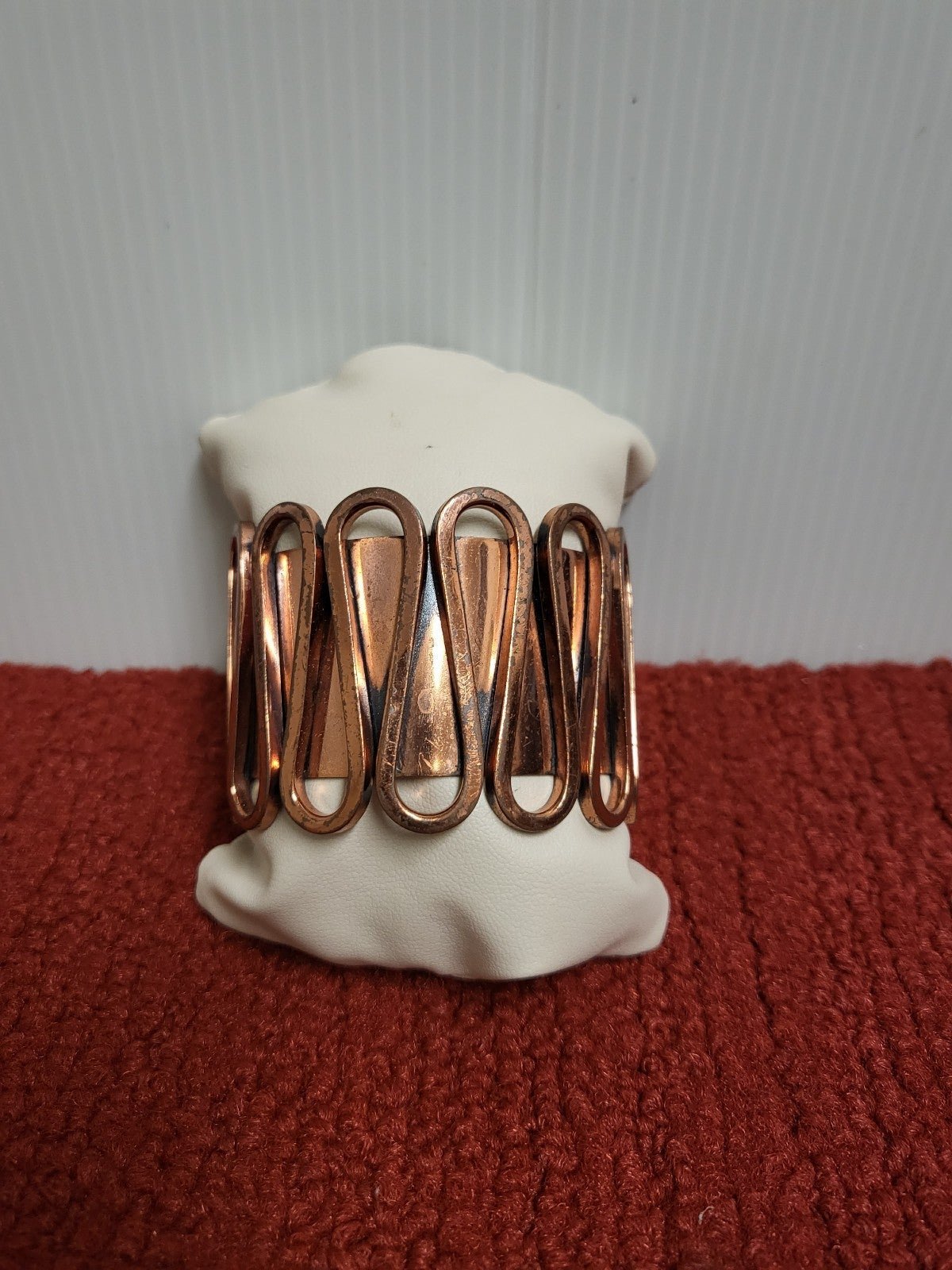 Vintage modernist copper cuff bracelet