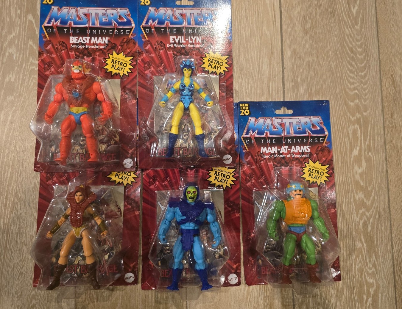 Mattel MOTU He-Man Origins Retro Figure Set, Skeletor, Man-At Arms New
