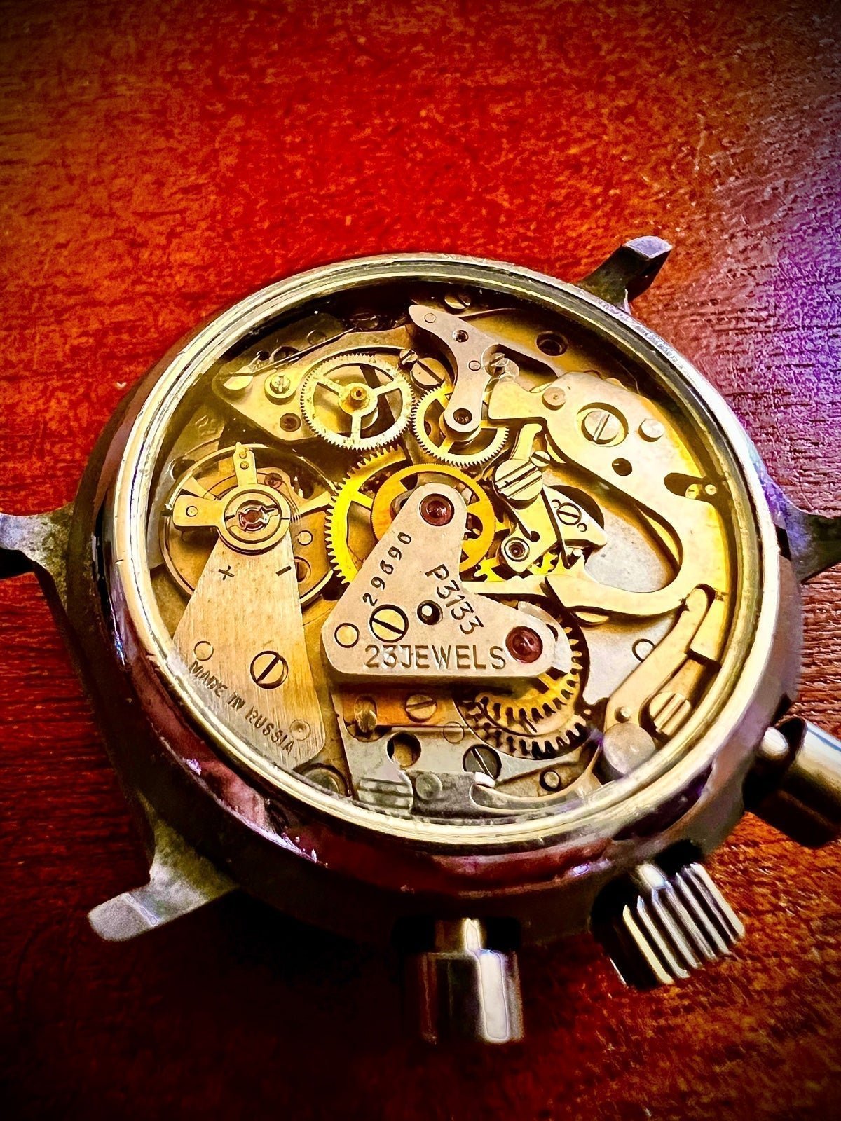 #898 Russian airforce chronograph very rare Watch Poljot 3133 TITANIUM Case
