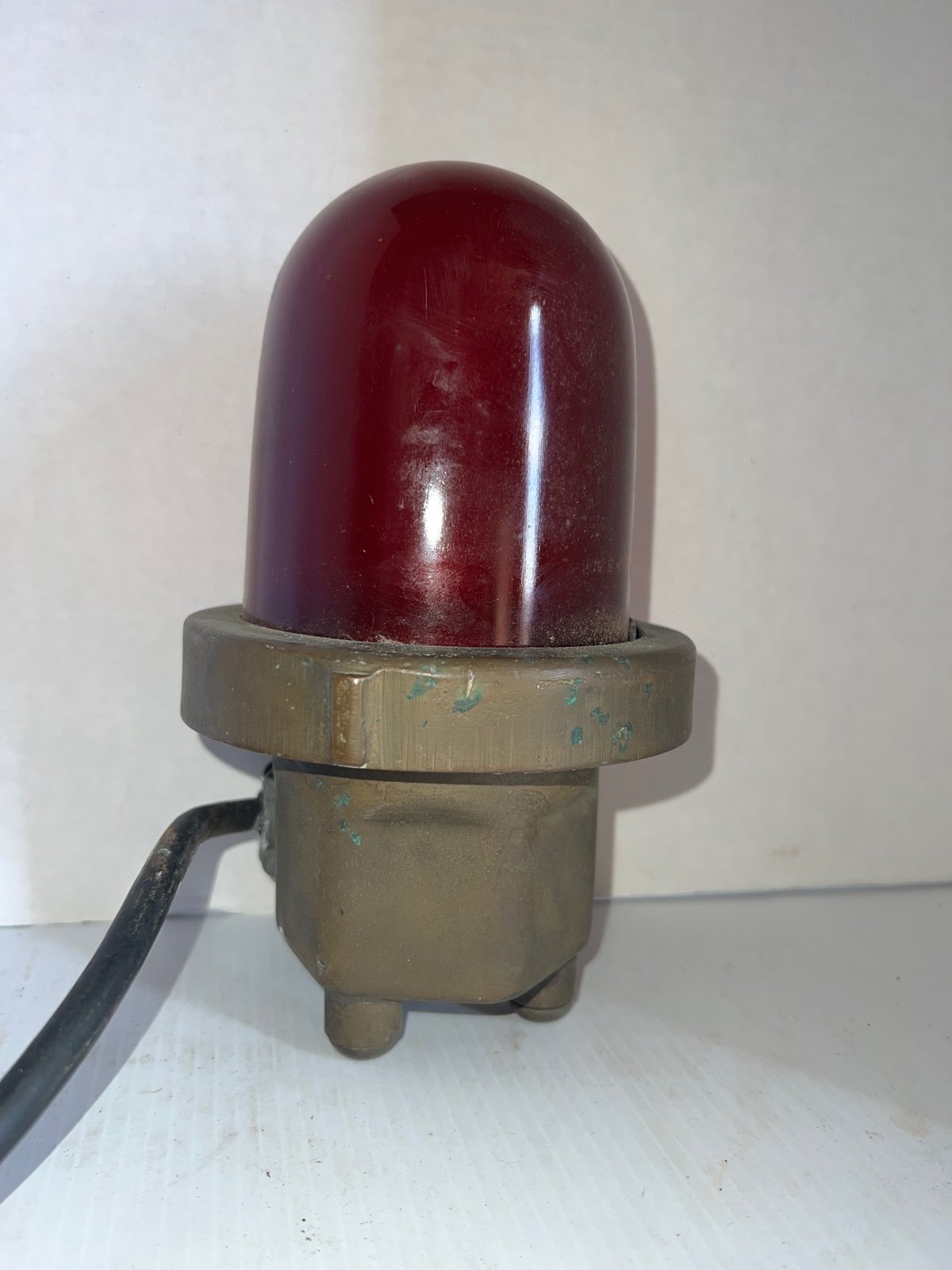 Antique/Vintage Nautical Explosion Proof Ship Light Red Lens Works!