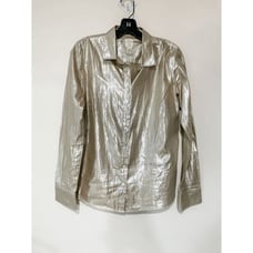 JCrew Metallic Gold Button Down Blouse Size 8
