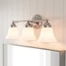 3-Light Brushed Nickel Bathroom Vanity Light with Frosted Glass Shades